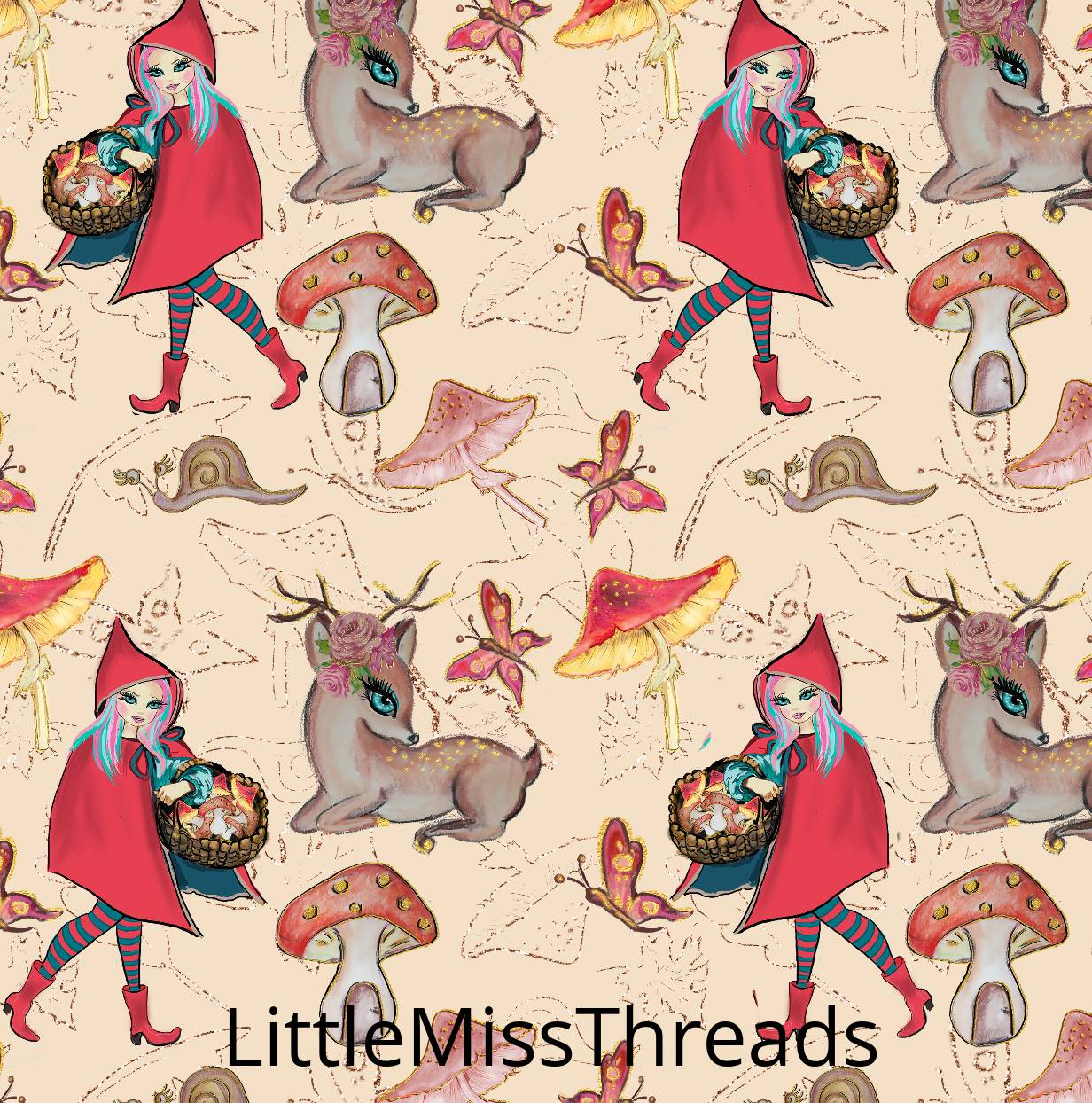 PRE ORDER - Red Riding Hood Cream - Fabric - Fabric from [store] by Little Miss Threads - 