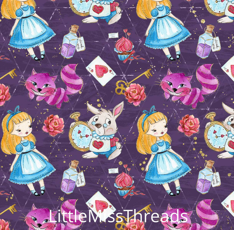 PRE ORDER - Down the Rabbit Hole Purple - Fabric - Fabric from [store] by Little Miss Threads - 