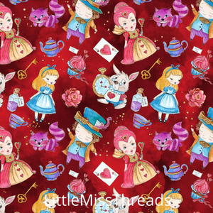 PRE ORDER - Down The Rabbit Hole Red - Fabric - Fabric from [store] by Little Miss Threads - 