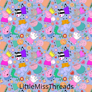 PRE ORDER - Peppa Scattered Blue - Fabric - Fabric from [store] by Little Miss Threads - 