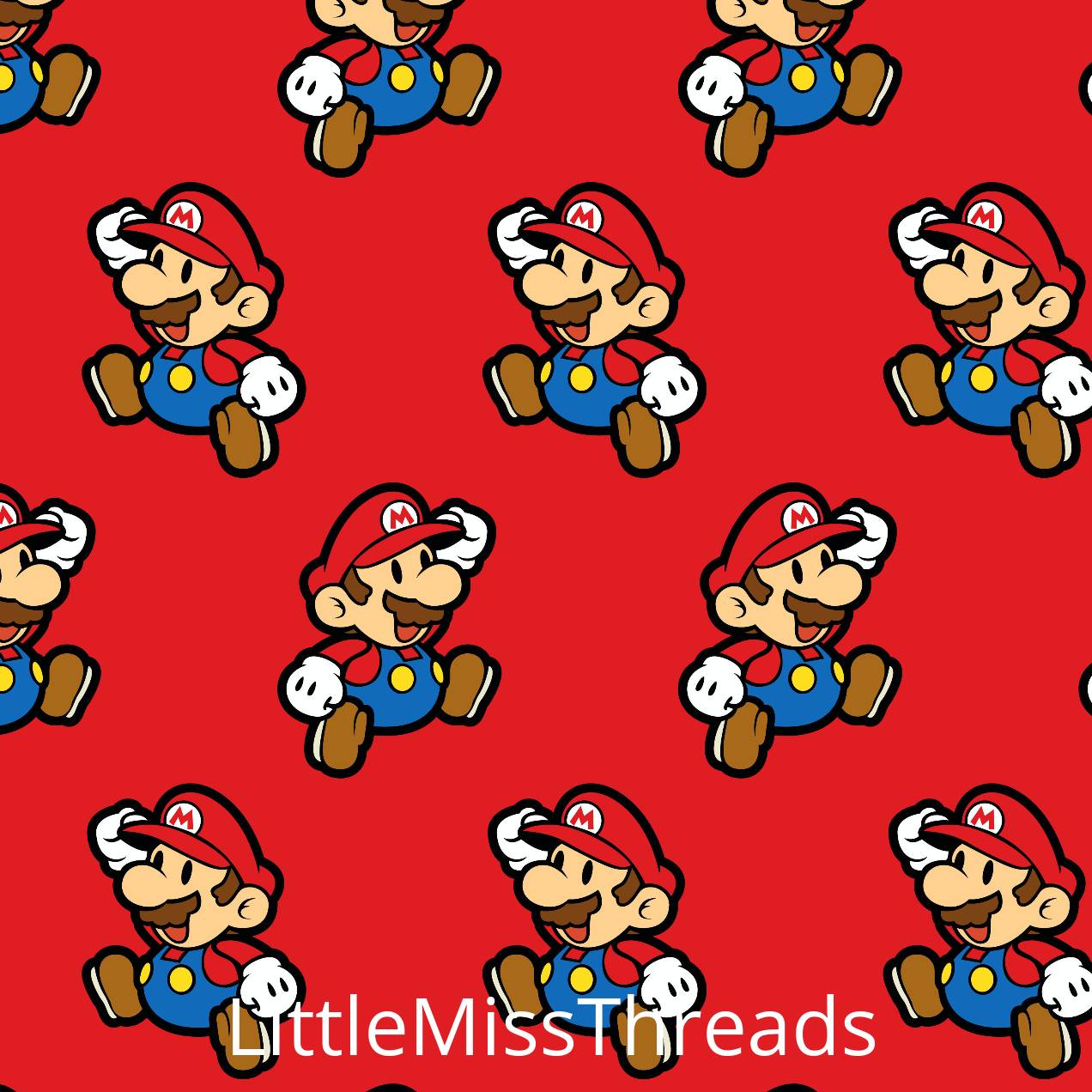 PRE ORDER - Super Mario - Fabric - Fabric from [store] by Little Miss Threads - 