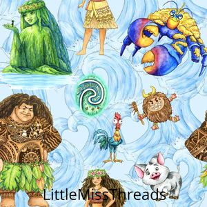 PRE ORDER - Moana Light Blue - Fabric - Fabric from [store] by Little Miss Threads - 