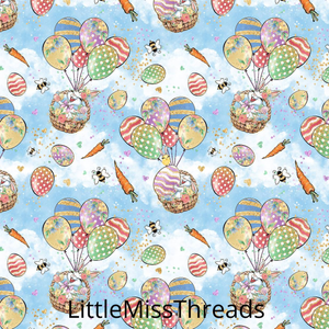PRE ORDER - Bunny Fun Light Blue - Fabric - Fabric from [store] by Little Miss Threads - 