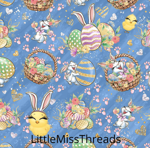 PRE ORDER - Bunny Fun Dark Blue - Fabric - Fabric from [store] by Little Miss Threads - 