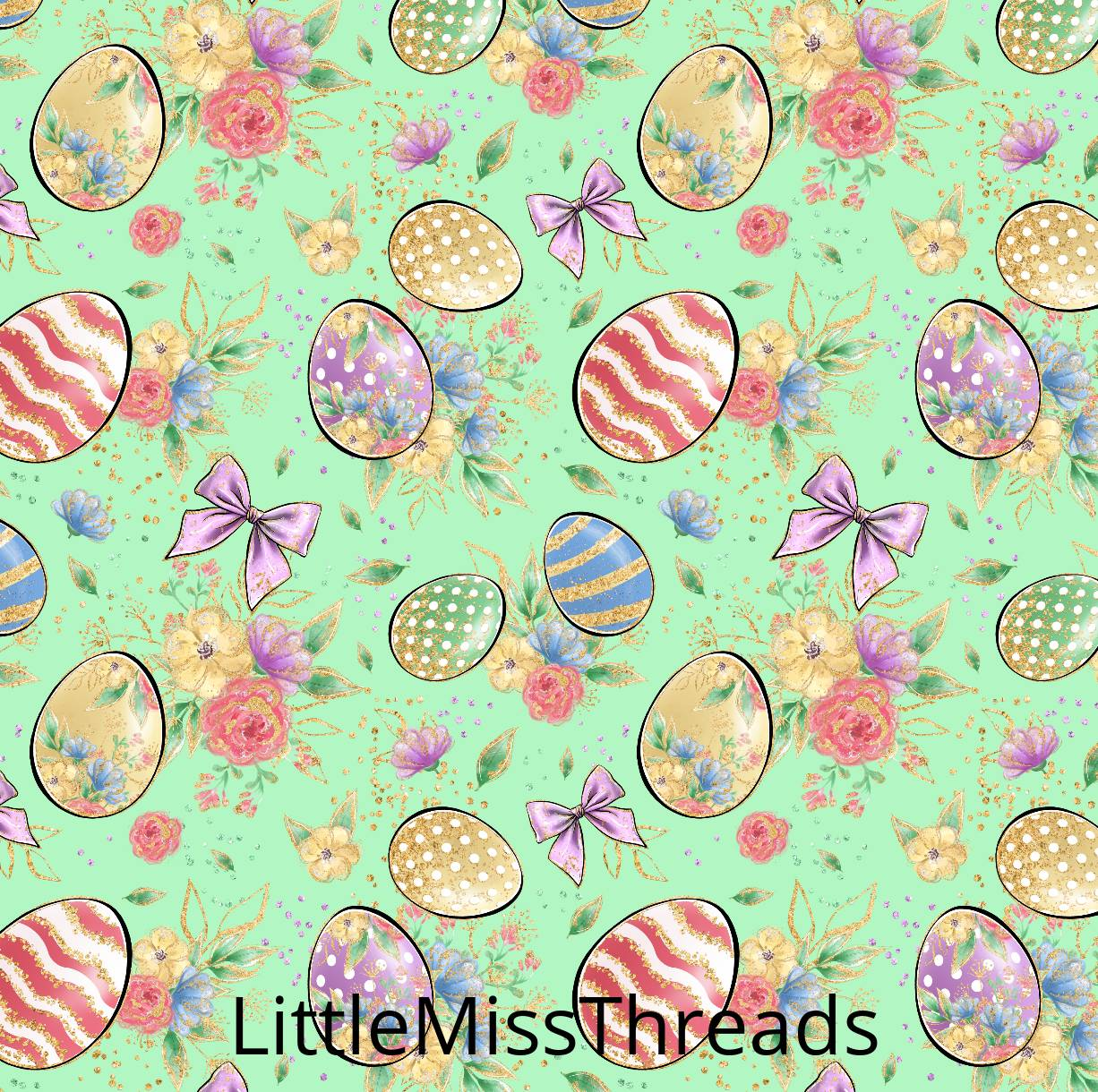 PRE ORDER - Bunny Fun Green - Fabric - Fabric from [store] by Little Miss Threads - 