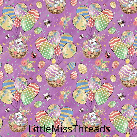 PRE ORDER - Bunny Fun Purple - Fabric - Fabric from [store] by Little Miss Threads - 