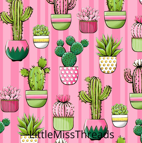 PRE ORDER - Cactus in Pink - Fabric - Fabric from [store] by Little Miss Threads - 