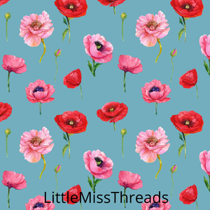 PRE ORDER - Anzac Poppies Blue - Fabric - Fabric from [store] by Little Miss Threads - 