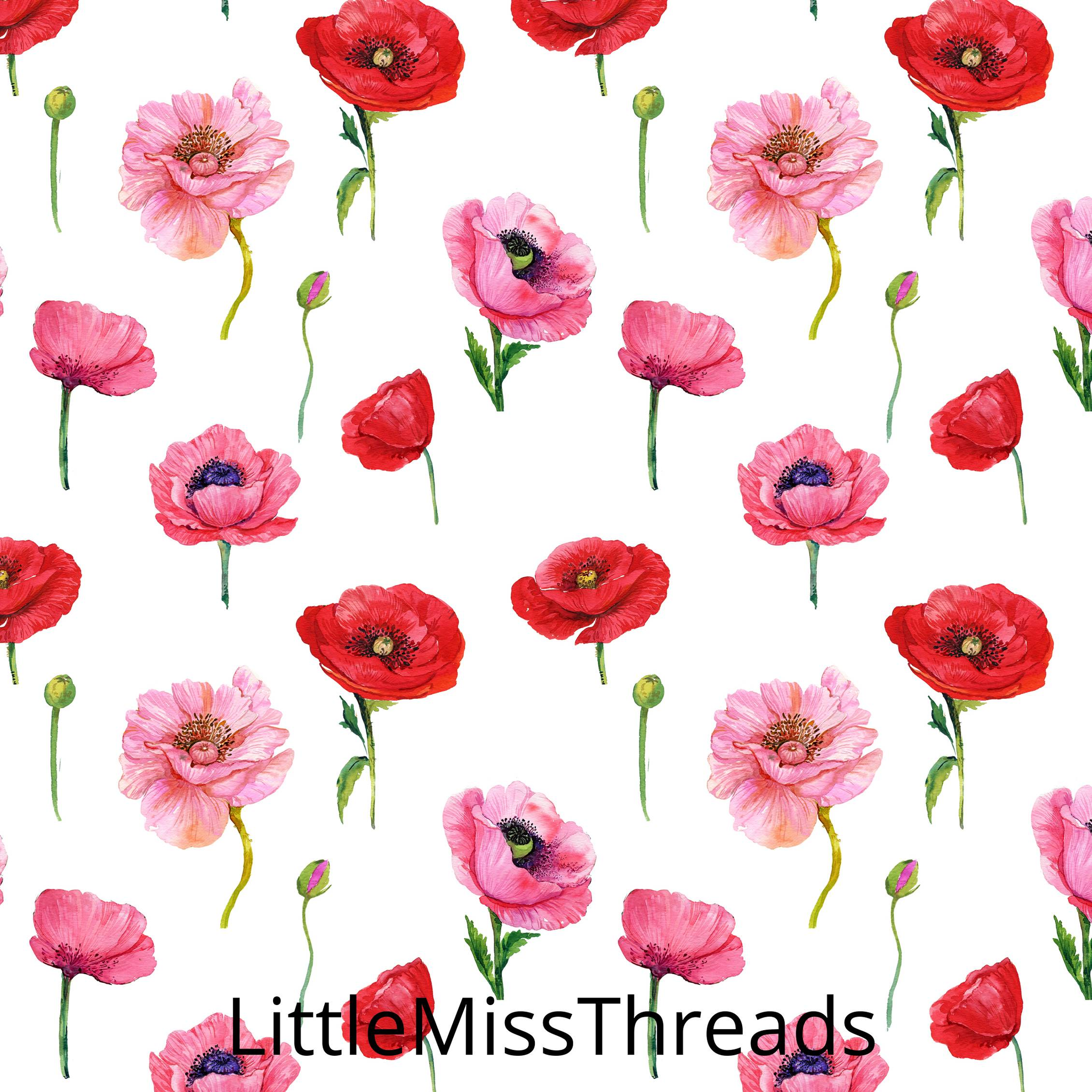 PRE ORDER - Anzac Poppies White - Fabric - Fabric from [store] by Little Miss Threads - 