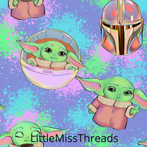 PRE ORDER - Hunter Yoda Colour Splash - Fabric - Fabric from [store] by Little Miss Threads - 
