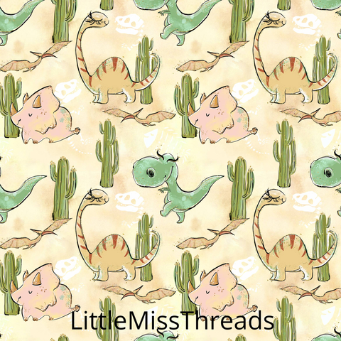 PRE ORDER - Dinosaur Land Yellow - Fabric - Fabric from [store] by Little Miss Threads - 