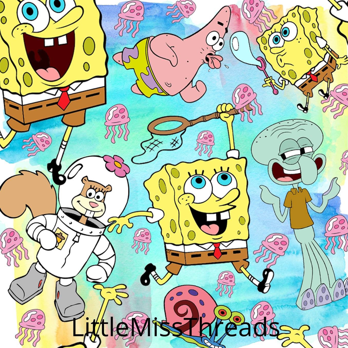 PRE ORDER - Sponge Bob Square Pants- Fabric - Fabric from [store] by Little Miss Threads - 