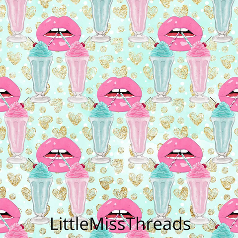 PRE ORDER - 50s Sweets Milkshake - Fabric - Fabric from [store] by Little Miss Threads - 