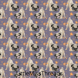 PRE ORDER - Pug Pups Purple - Fabric - Fabric from [store] by Little Miss Threads - 