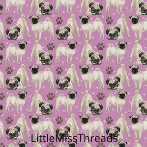 PRE ORDER - Pup Pugs Pink - Fabric - Fabric from [store] by Little Miss Threads - 