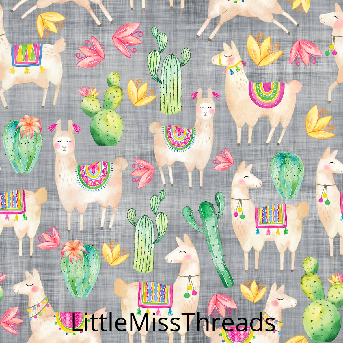 PRE ORDER - Llama Land - Fabric - Fabric from [store] by Little Miss Threads - 
