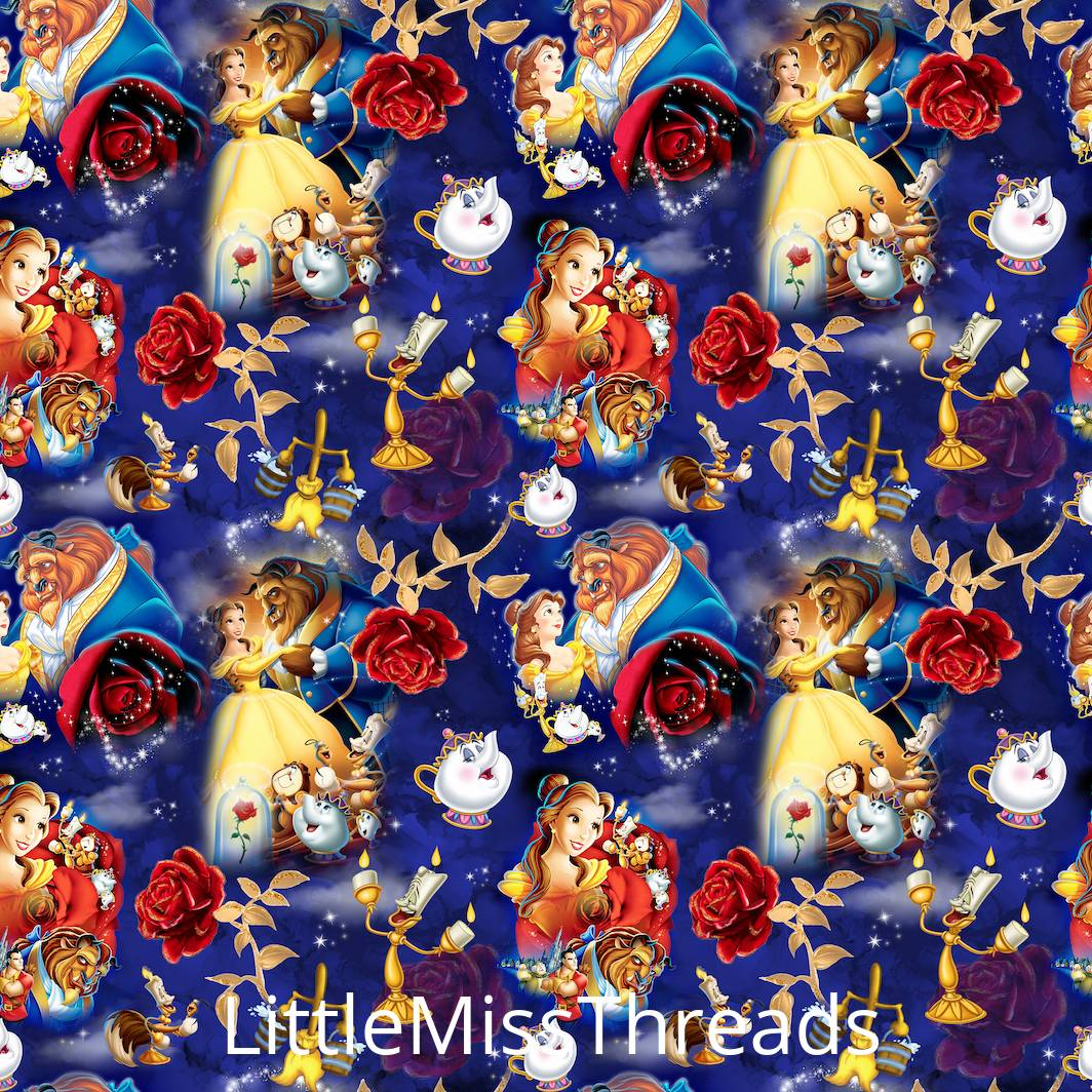 PRE ORDER - Belle's Adventures Blue - Fabric - Fabric from [store] by Little Miss Threads - 