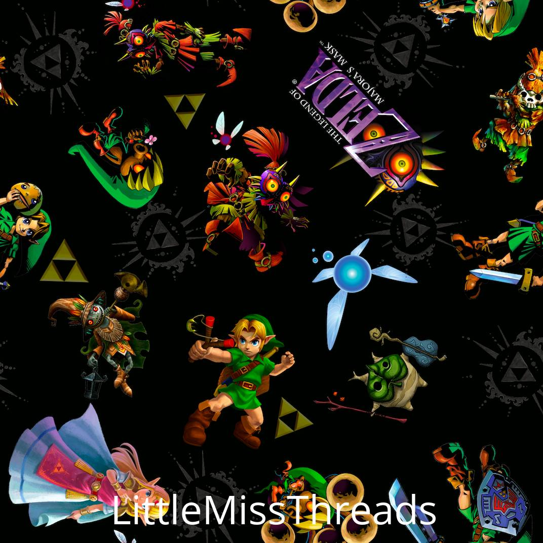 PRE ORDER - Zelda Black - Fabric - Fabric from [store] by Little Miss Threads - 