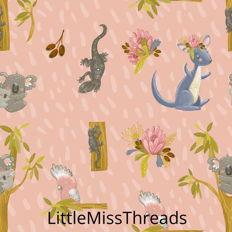 PRE ORDER - Native Aussie Pink Trees - Fabric - Fabric from [store] by Little Miss Threads - 