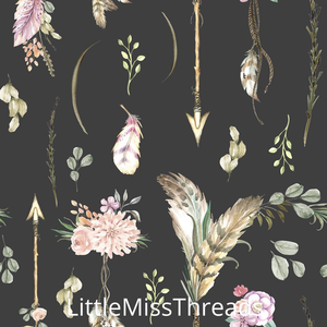 PRE ORDER - Winter Boho Blooms Arrows - Fabric - Fabric from [store] by Little Miss Threads - 