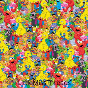 PRE ORDER - Sesame St Characters - Fabric - Fabric from [store] by Little Miss Threads - 