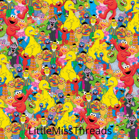 IN STOCK - Sesame St Characters - WOVEN COTTON - Fabric from [store] by Little Miss Threads - 