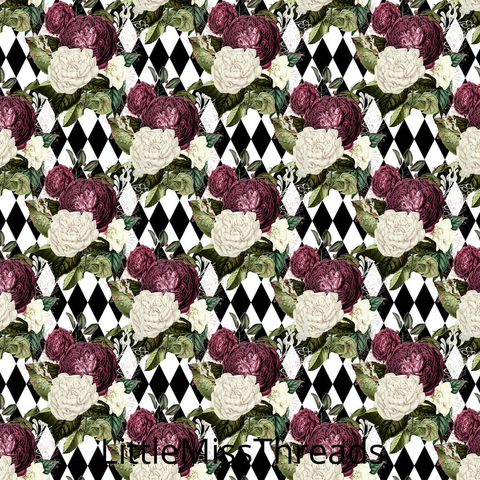 PRE ORDER - Vintage Alice Black Roses - Fabric - Fabric from [store] by Little Miss Threads - 