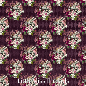 PRE ORDER - Vintage Alice White Rabbit - Fabric - Fabric from [store] by Little Miss Threads - 