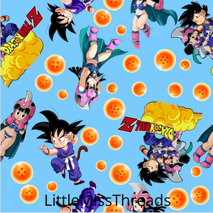 PRE ORDER - Dragonball Z Blue - Fabric - Fabric from [store] by Little Miss Threads - 