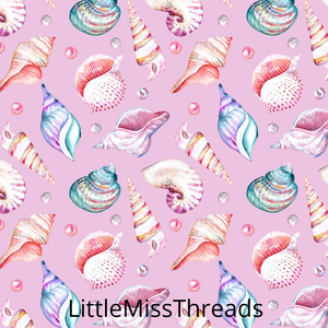 PRE ORDER - Sea Shells Pink - Fabric - Fabric from [store] by Little Miss Threads - 