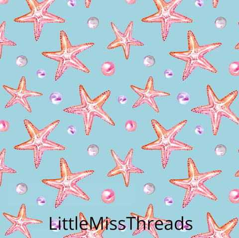 PRE ORDER - Sea Shells Blue - Fabric - Fabric from [store] by Little Miss Threads - 