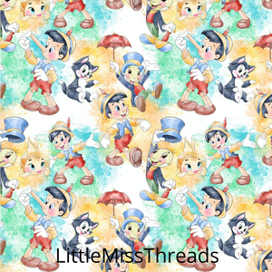 PRE ORDER - Painted Pinocchio - Fabric - Fabric from [store] by Little Miss Threads - 
