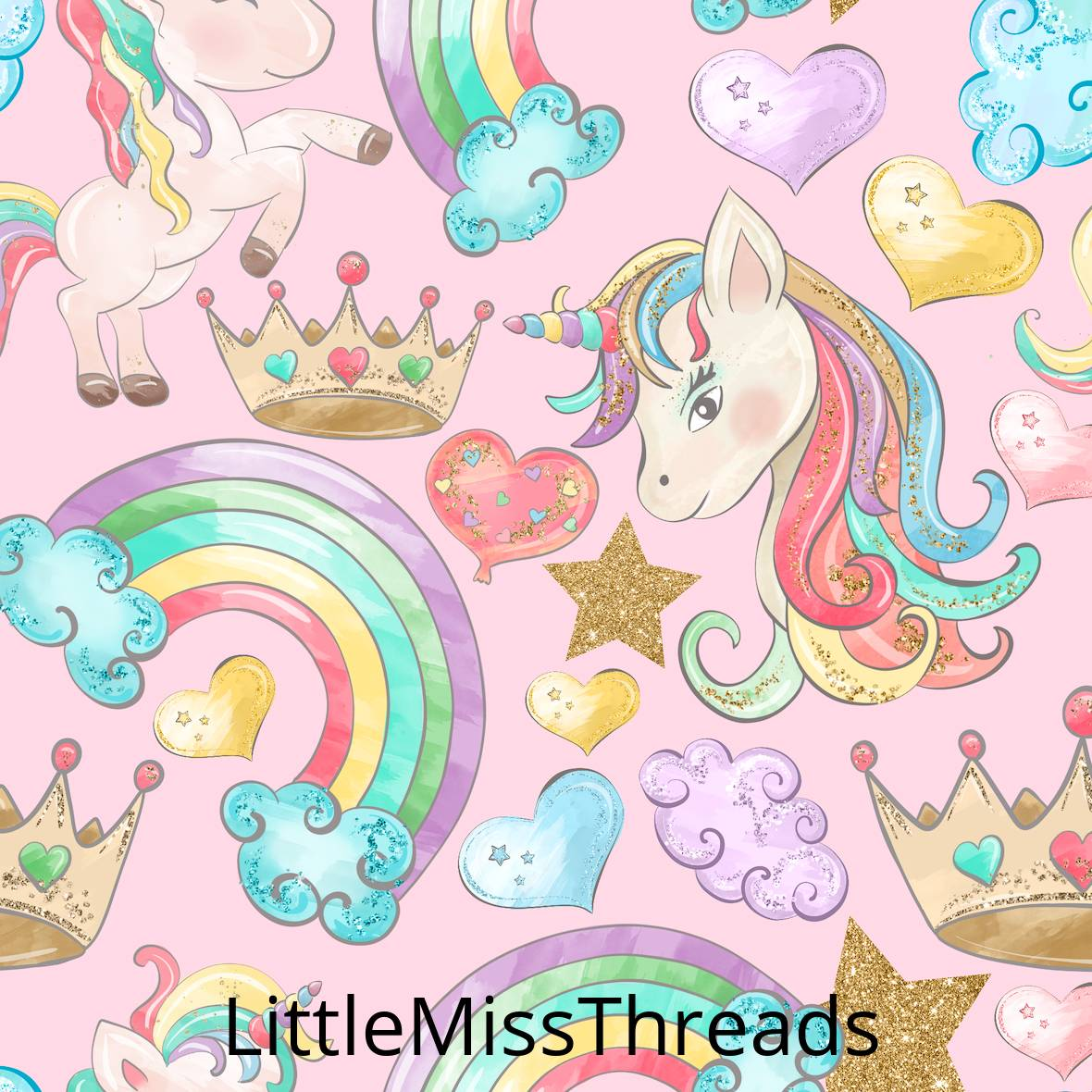 PRE ORDER - Royal Unicorns - Fabric - Fabric from [store] by Little Miss Threads - 