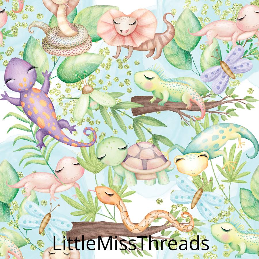PRE ORDER - Happy Reptiles - Fabric - Fabric from [store] by Little Miss Threads - 