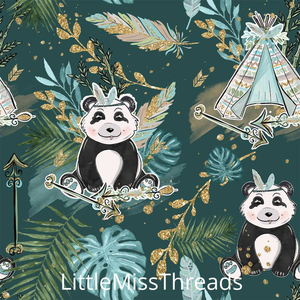 PRE ORDER - Happy Pandas - Fabric - Fabric from [store] by Little Miss Threads - 