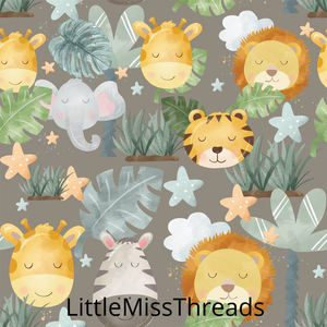 PRE ORDER - Happy Jungle Animals - Fabric - Fabric from [store] by Little Miss Threads - 