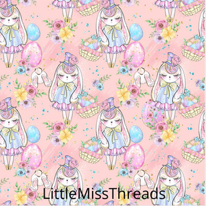 PRE ORDER - Hoppy Easter Bunnies Pink - Fabric - Fabric from [store] by Little Miss Threads - 