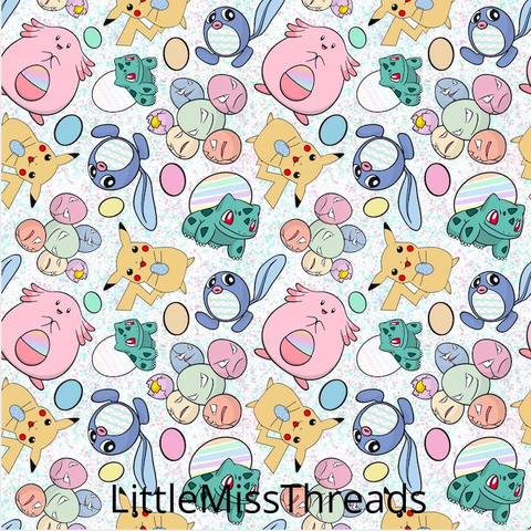 PRE ORDER - Hoppy Easter Pokemon - Fabric - Fabric from [store] by Little Miss Threads - 
