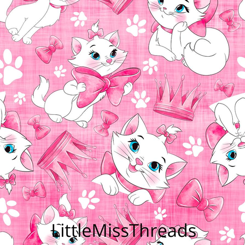 IN STOCK - Pretty Aristocats - COTTON LYCRA - Fabric from [store] by Little Miss Threads - 