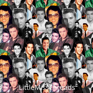 PRE ORDER - Rockabilly Elvis - Fabric - Fabric from [store] by Little Miss Threads - 