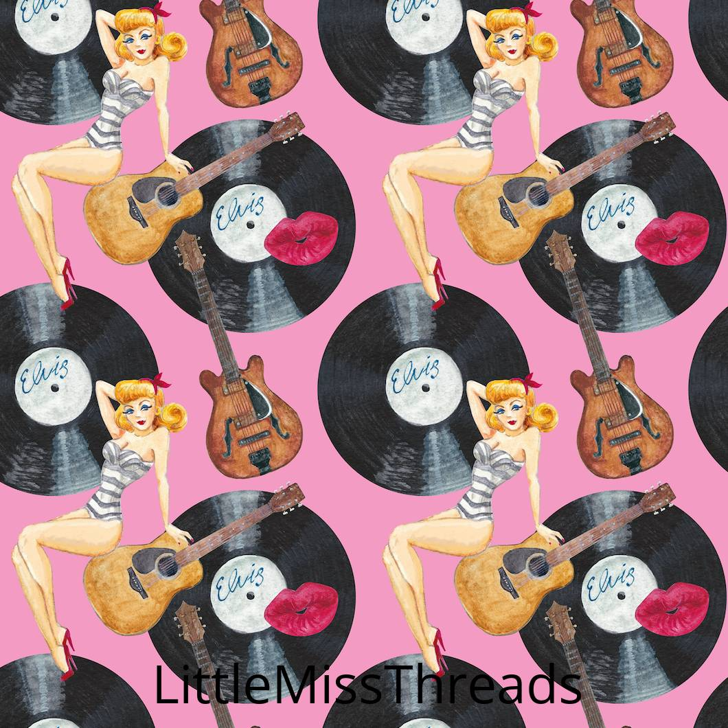PRE ORDER - Rockabilly Girls Pink - Fabric - Fabric from [store] by Little Miss Threads - 