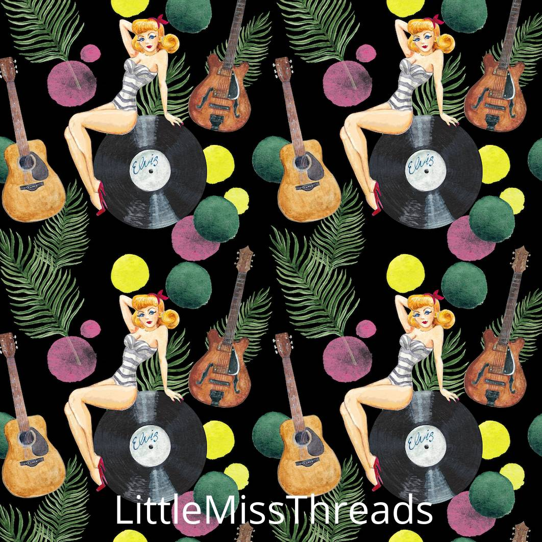 PRE ORDER - Rockabilly Girls Black - Fabric - Fabric from [store] by Little Miss Threads - 