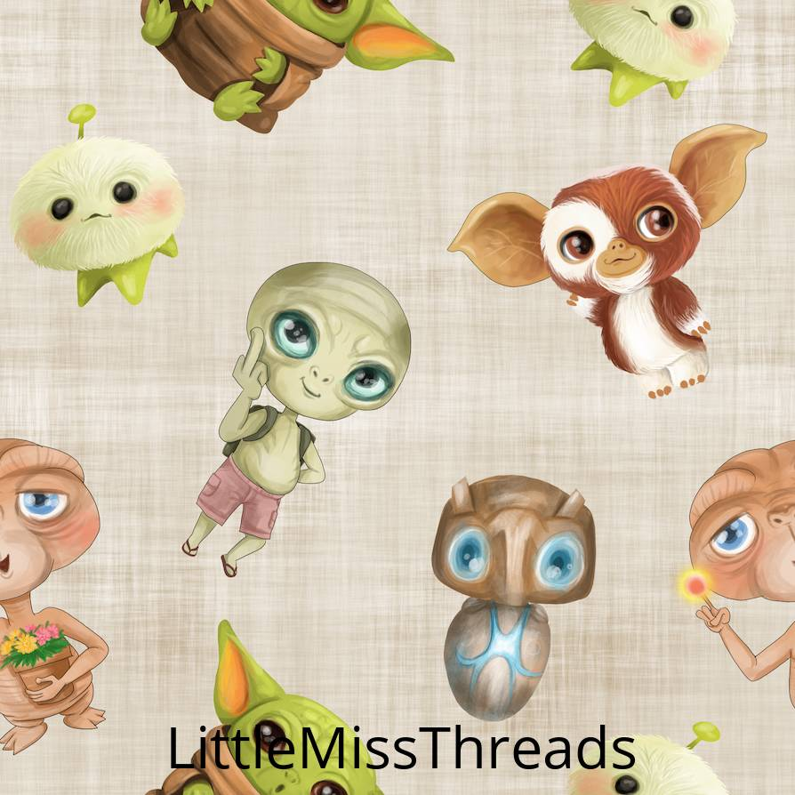 PRE ORDER - Famous Aliens - Fabric - Fabric from [store] by Little Miss Threads - 