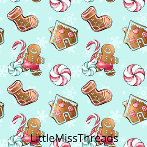 PRE ORDER - Gingerbread Blue - Fabric - Fabric from [store] by Little Miss Threads - 