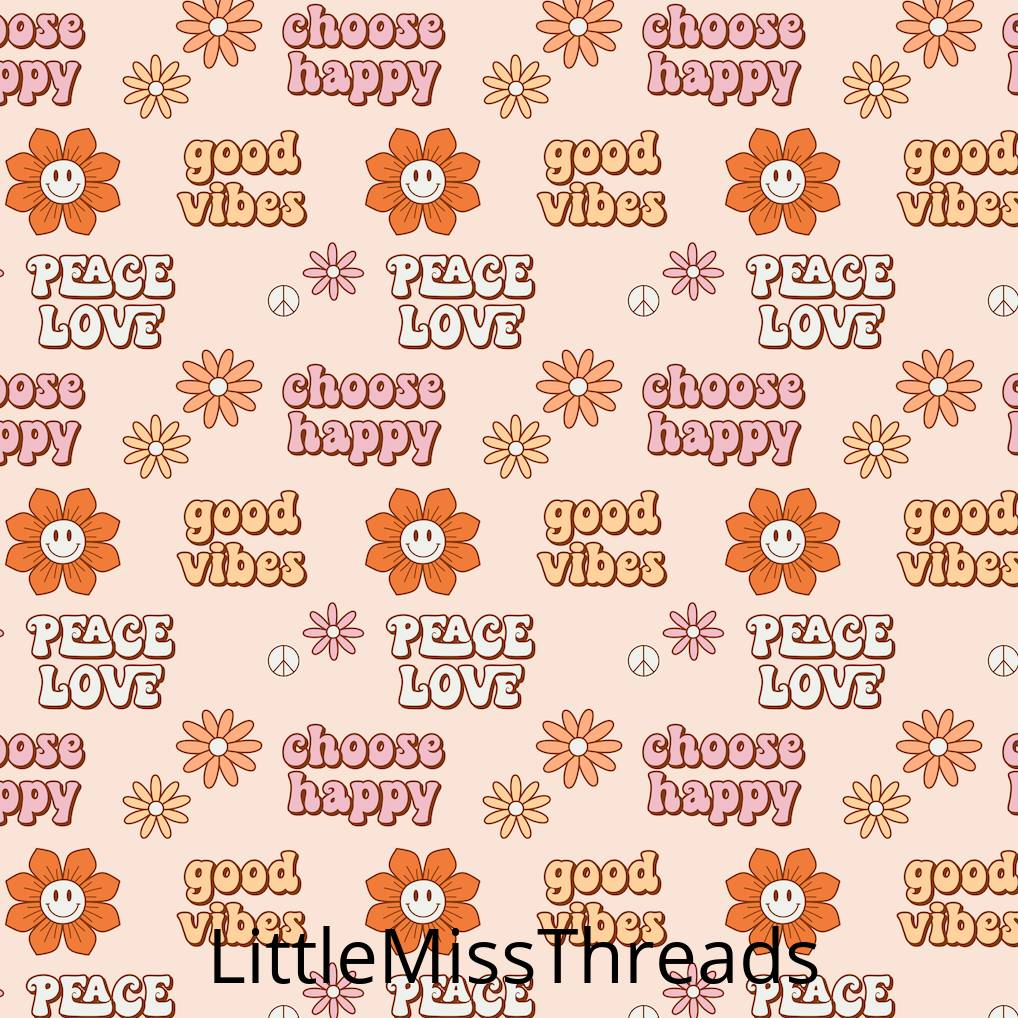 PRE ORDER - Groovy Peace Love - Fabric - Fabric from [store] by Little Miss Threads - 