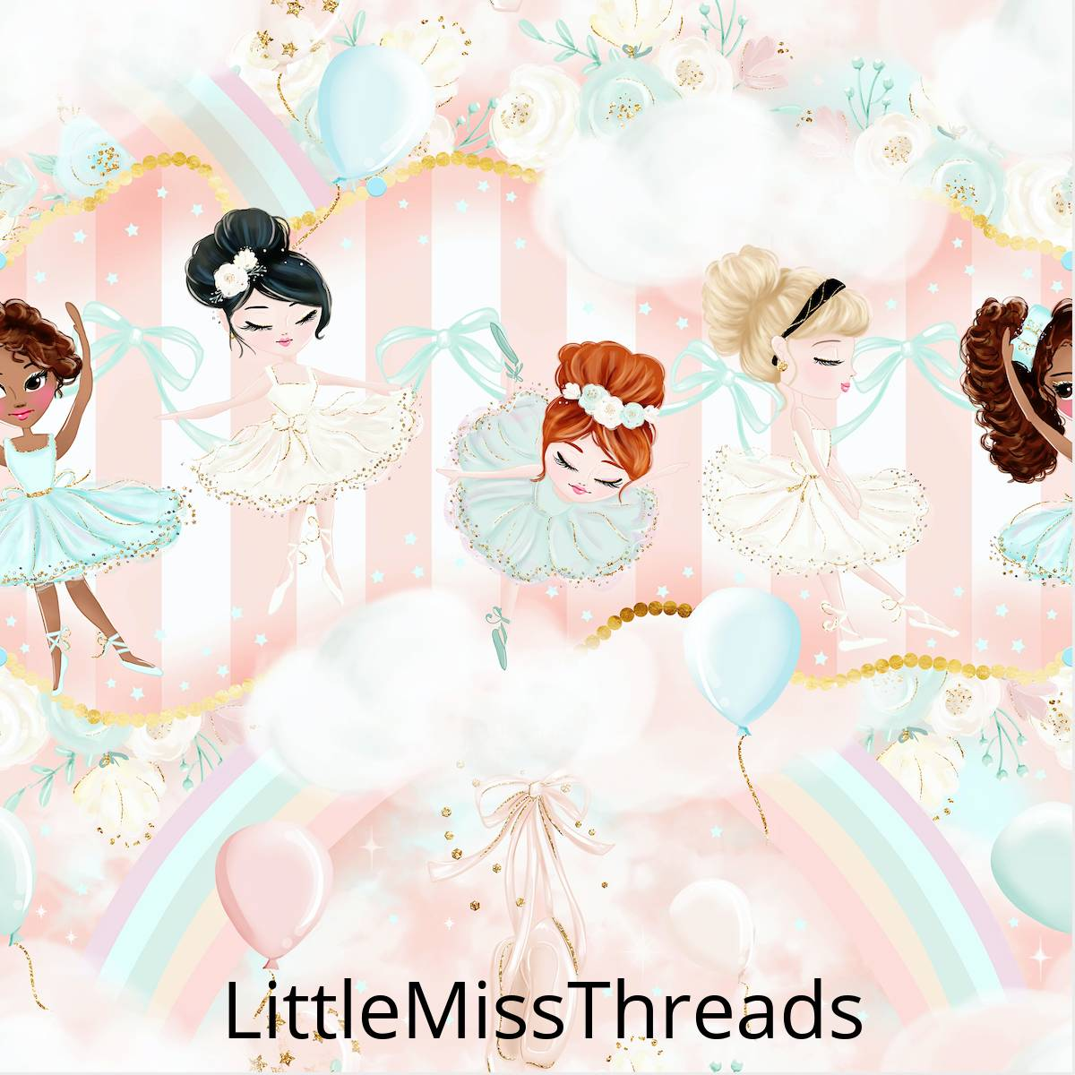 PRE ORDER - Ballerinas in a Row - Fabric - Fabric from [store] by Little Miss Threads - 