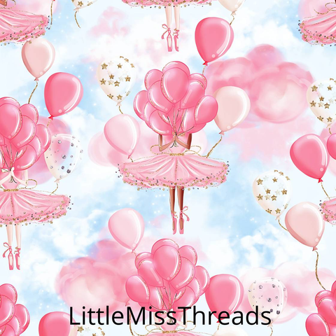 PRE ORDER - Ballerina Balloons - Fabric - Fabric from [store] by Little Miss Threads - 