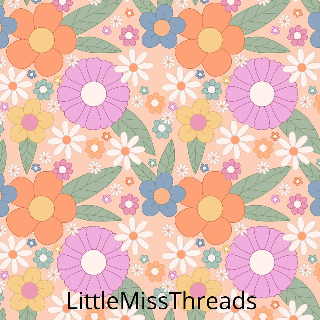 PRE ORDER - Groovy Floral Pastel Large - Fabric - Fabric from [store] by Little Miss Threads - 
