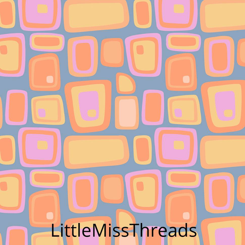 PRE ORDER - Groovy Floral Pastel Squares - Fabric - Fabric from [store] by Little Miss Threads - 