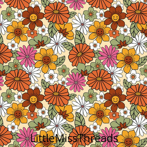 PRE ORDER - Groovy Floral Yellow Large - Fabric - Fabric from [store] by Little Miss Threads - 